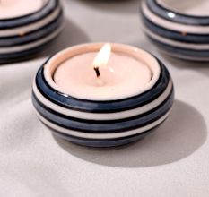 Handmade Tea Light Holder Made of Premium Ceramic in Set of 4